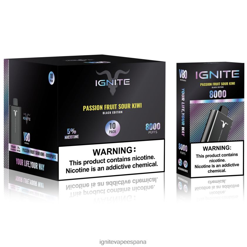 R4P6N55 Ignite Vape Precio IGNITE V80 paquete de 10 bolígrafos vaporizadores arándano limón