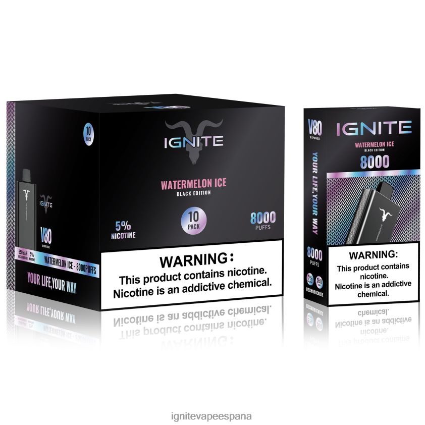 R4P6N55 Ignite Vape Precio IGNITE V80 paquete de 10 bolígrafos vaporizadores arándano limón