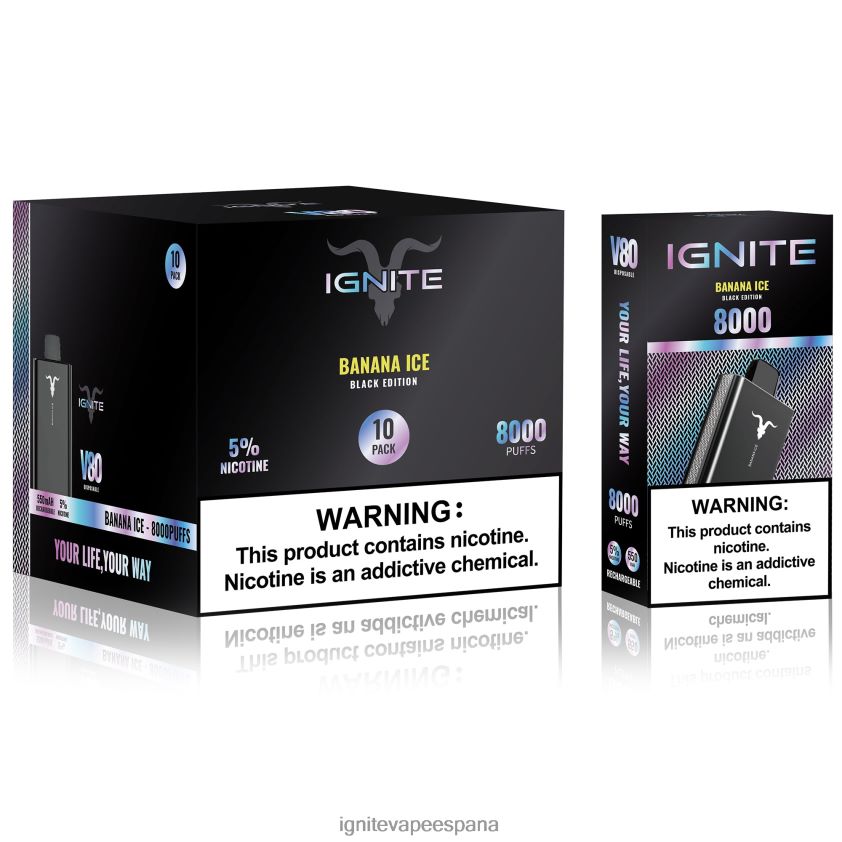 R4P6N55 Ignite Vape Precio IGNITE V80 paquete de 10 bolígrafos vaporizadores arándano limón