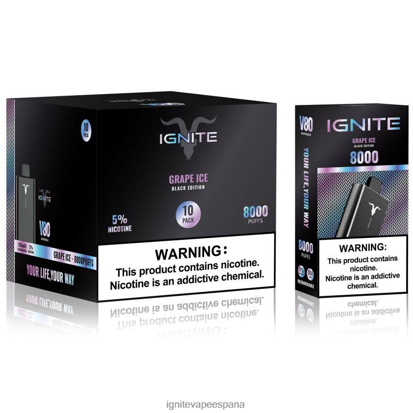 R4P6N55 Ignite Vape Precio IGNITE V80 paquete de 10 bolígrafos vaporizadores arándano limón
