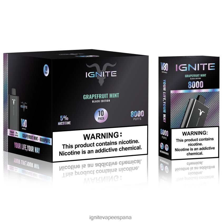 R4P6N55 Ignite Vape Precio IGNITE V80 paquete de 10 bolígrafos vaporizadores arándano limón