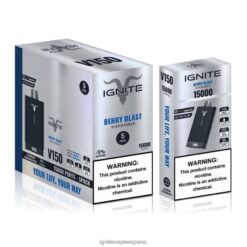 R4P6N10 Ignite Online Shop IGNITE V150 paquete de 5 bolígrafos vaporizadores explosión de bayas