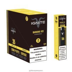 R4P6N16 Ignite Pod Precio IGNITE V35 paquete de 10 bolígrafos vaporizadores hielo de plátano