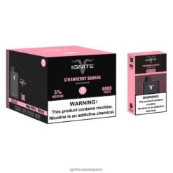 R4P6N27 Ignite Vaporizador IGNITE V60 paquete de 10 bolígrafos vaporizadores Fresa plátano