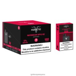 R4P6N28 Ignite Cigarrillo Electronico IGNITE V60 paquete de 10 bolígrafos vaporizadores sandía manzana hielo